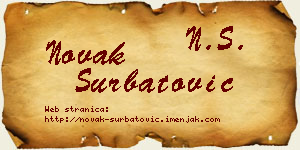 Novak Šurbatović vizit kartica